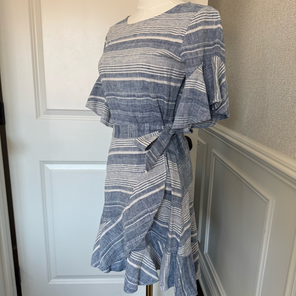 Express Blue and White Striped Mini Women’s Dress XS - Picture 5 of 9